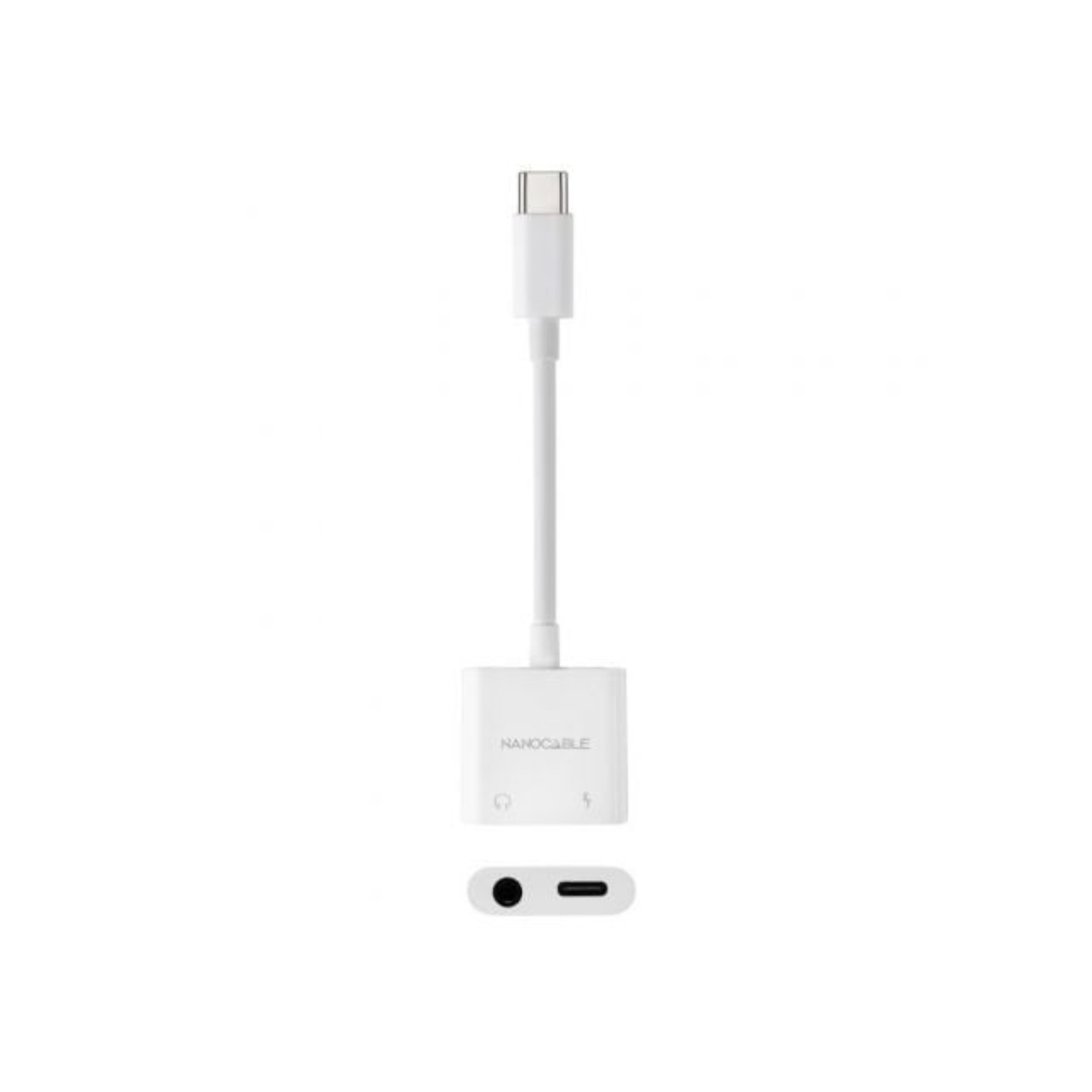 Nanocable Adaptador USB-C a Jack+USB-C/H PD 60W